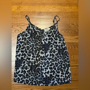 Entro Boutique Leopard Print Satin Cami in Black and Gray Size Medium